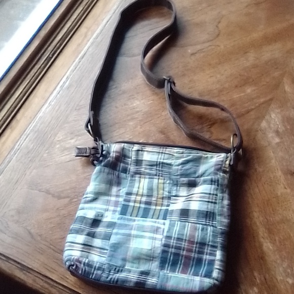 Colorful Blue Cotton Plaid Crossbody Bag!!!! - Picture 7 of 11